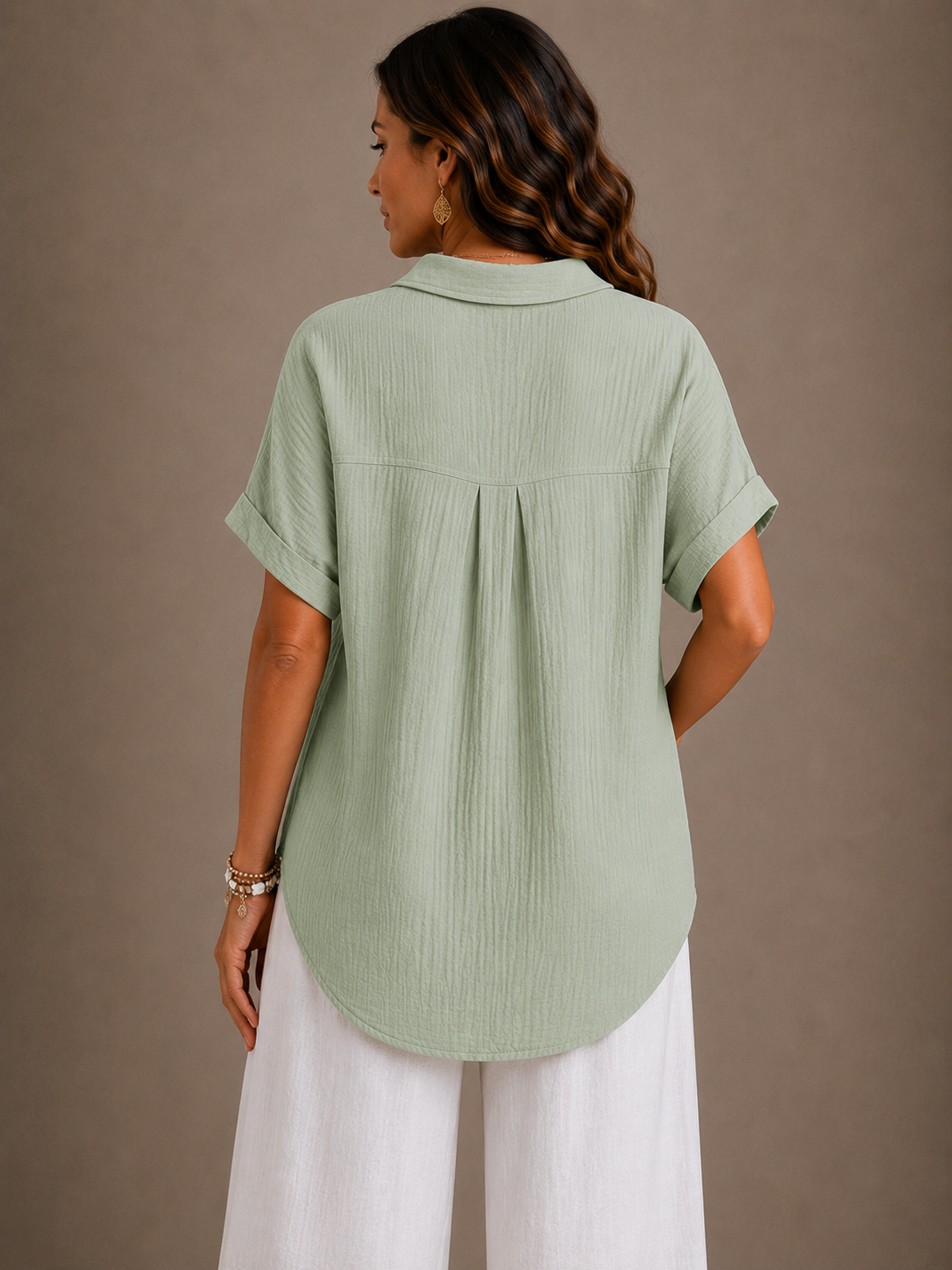 Iris - Blusa de verano abotonada con textura