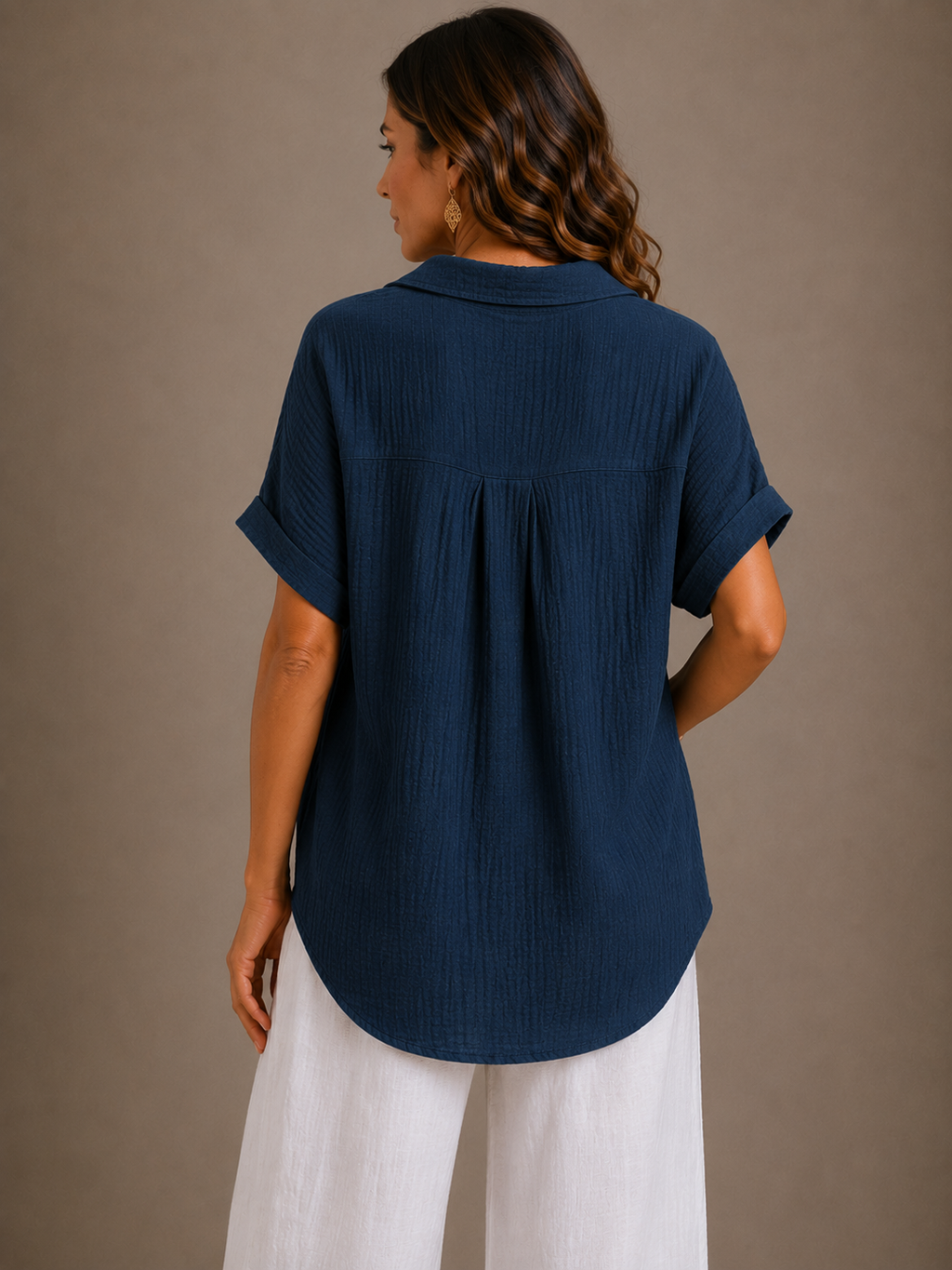 Iris - Blusa de verano abotonada con textura