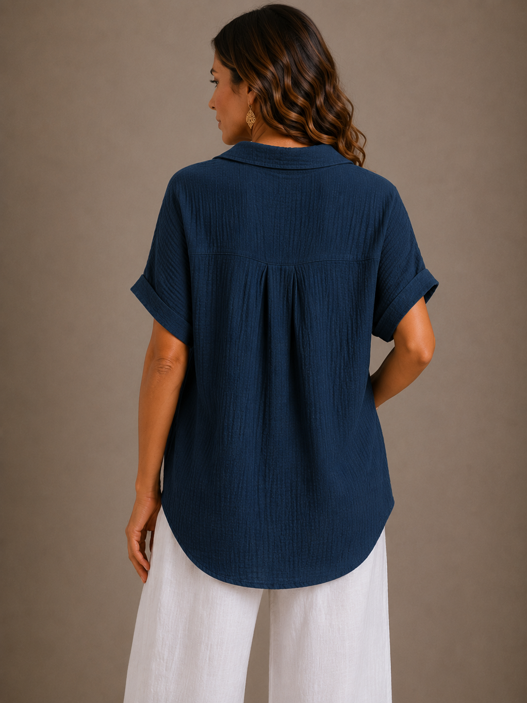 Iris - Blusa de verano abotonada con textura