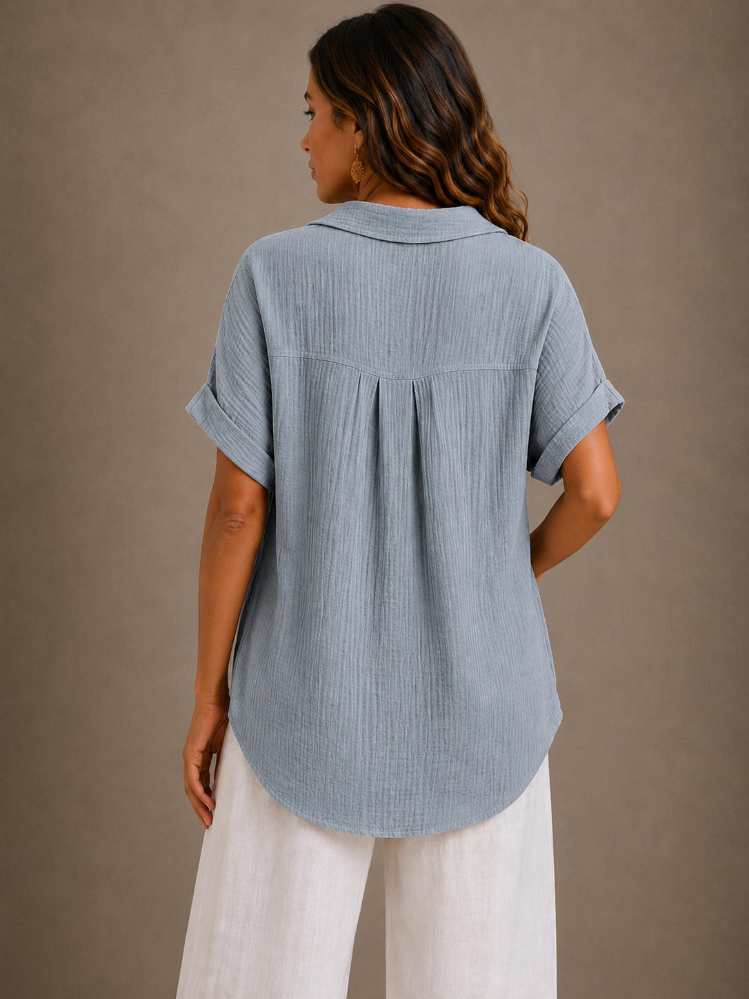 Iris - Blusa de verano abotonada con textura