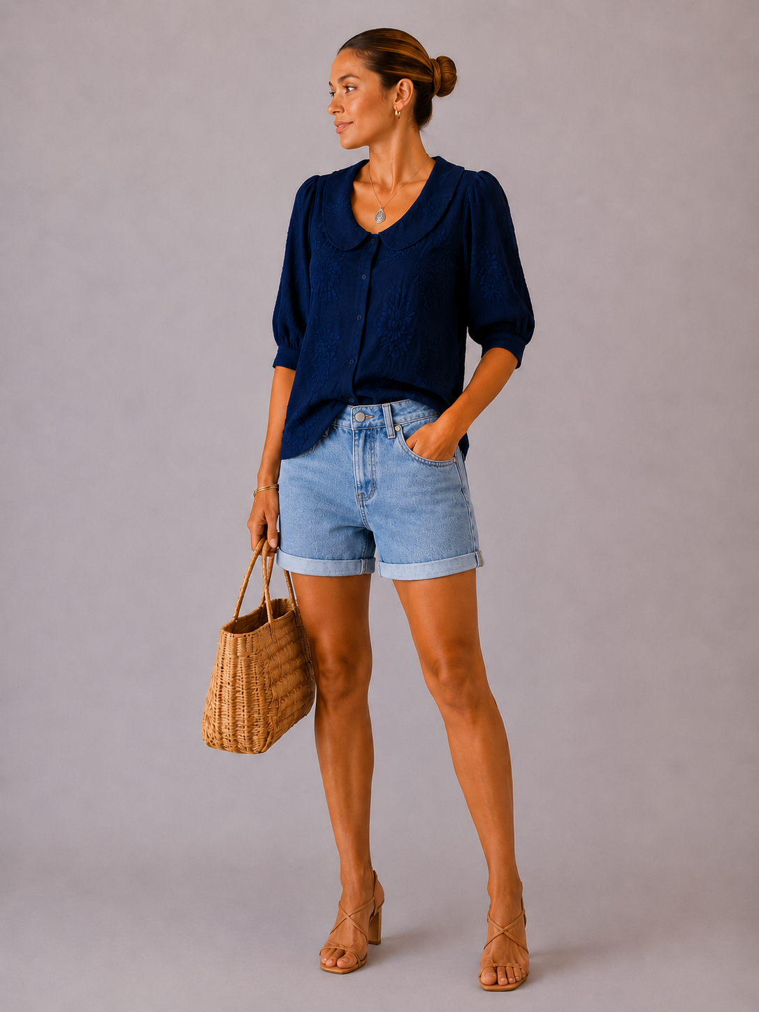 Melania - Pantalones Shorts Vaqueros