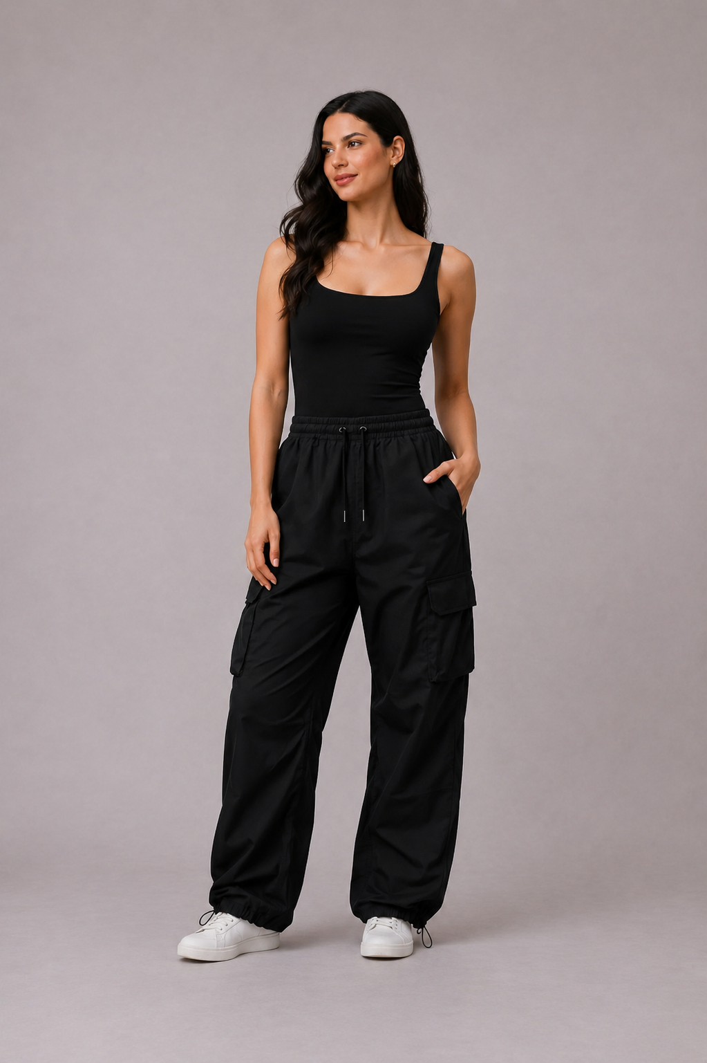 Malú - Pantalones cargo acampanados