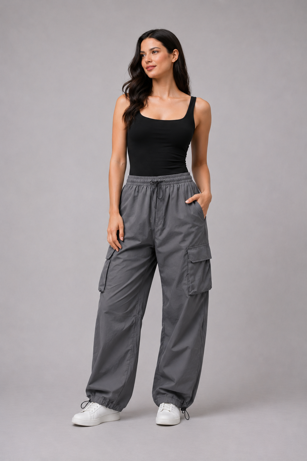 Malú - Pantalones cargo acampanados