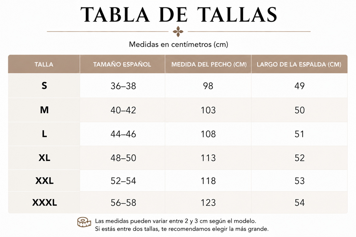Tabla de tallas de Amelia — Blusa con lazo