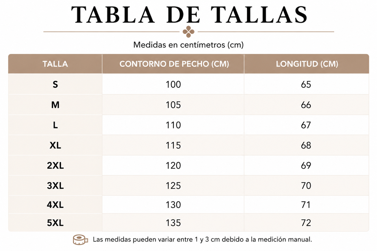 Tabla de tallas de Laura — Blusa de corte holgado