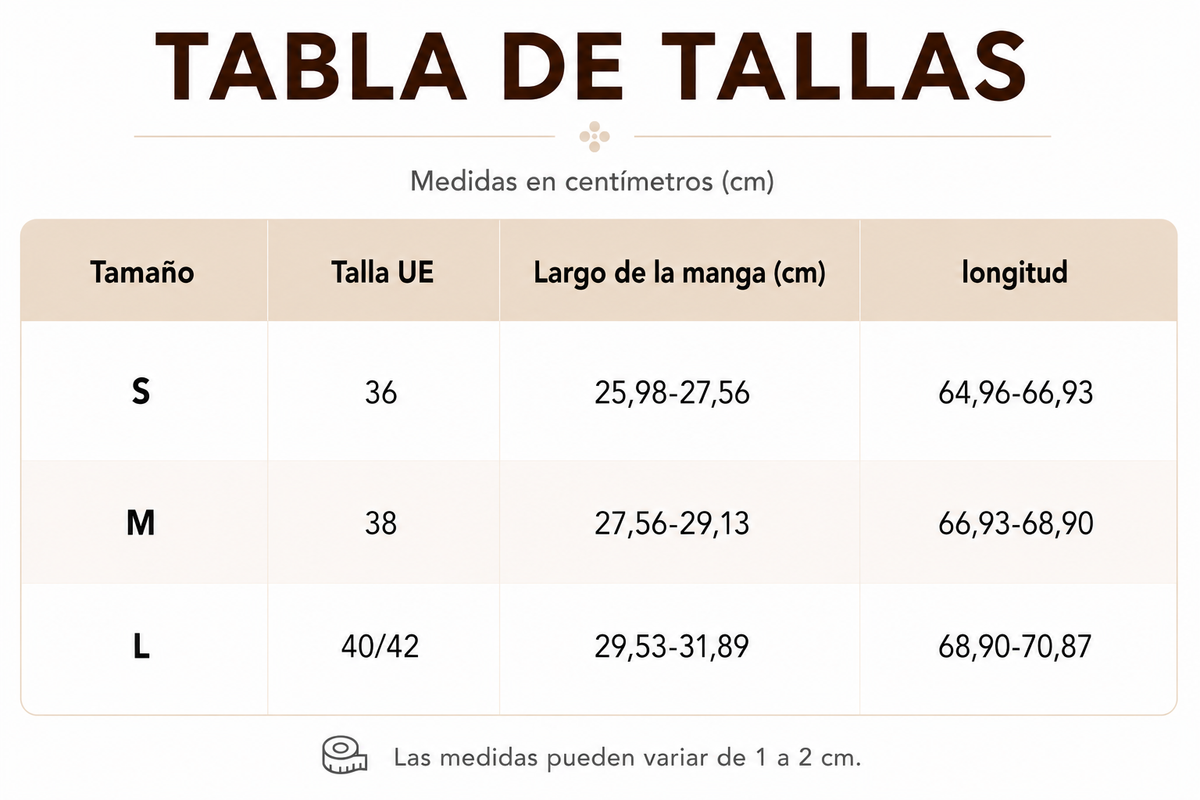 Tabla de tallas de Raquel — Pantalón de cuero de cintura alta