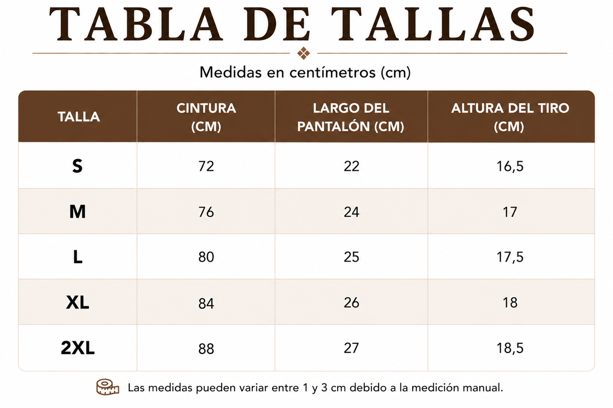 Tabla de tallas de Silvia — Bikini geométrico
