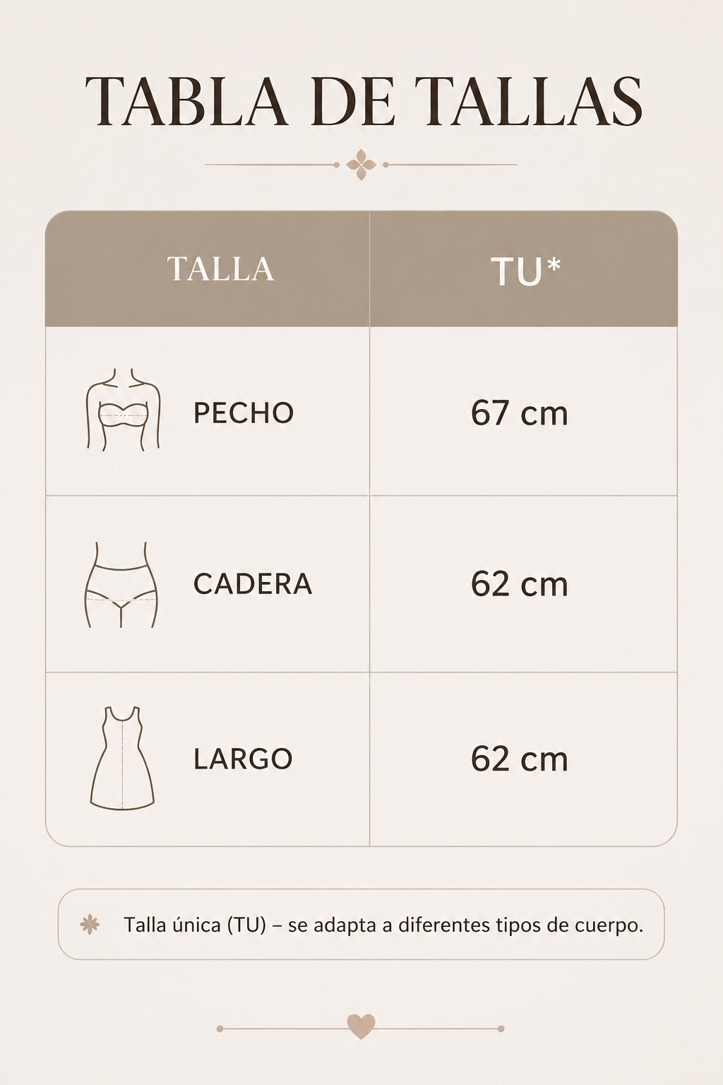 Tabla de tallas de Jazmín — Chaqueta de punto a rayas
