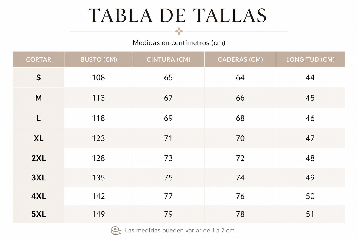 Tabla de tallas de Anna — Sudadera con cuello