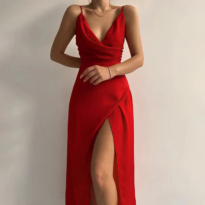 Claudia - Vestido elegante con pierna abierta