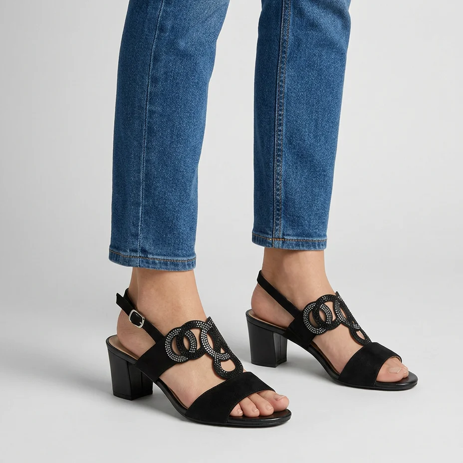Athenea- Sandalia cómoda para mujer con tacón