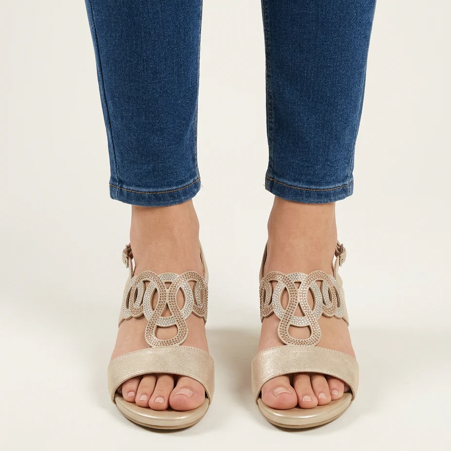 Athenea- Sandalia cómoda para mujer con tacón