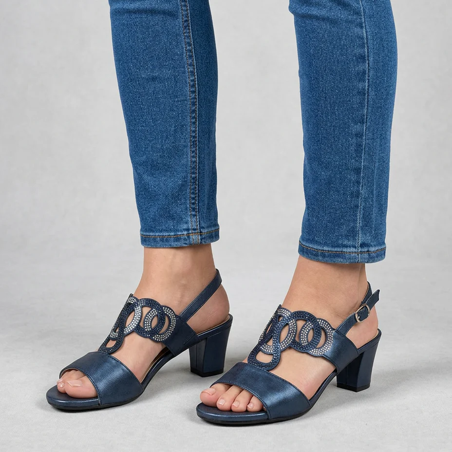 Athenea- Sandalia cómoda para mujer con tacón