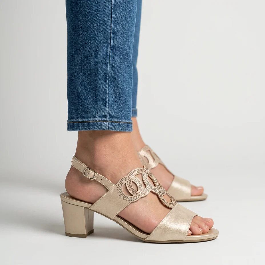 Athenea- Sandalia cómoda para mujer con tacón