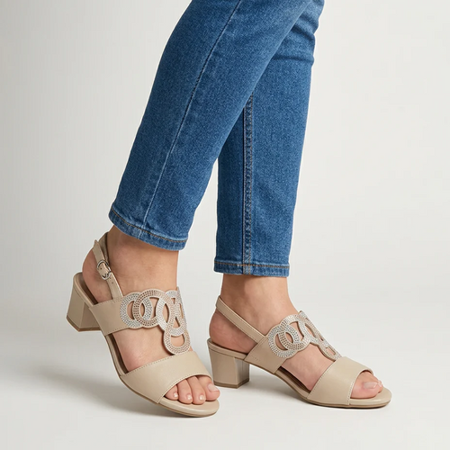 Athenea- Sandalia cómoda para mujer con tacón