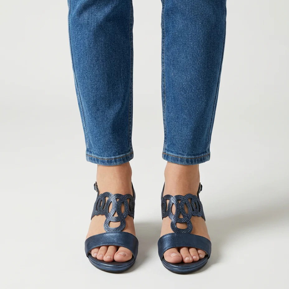 Athenea- Sandalia cómoda para mujer con tacón