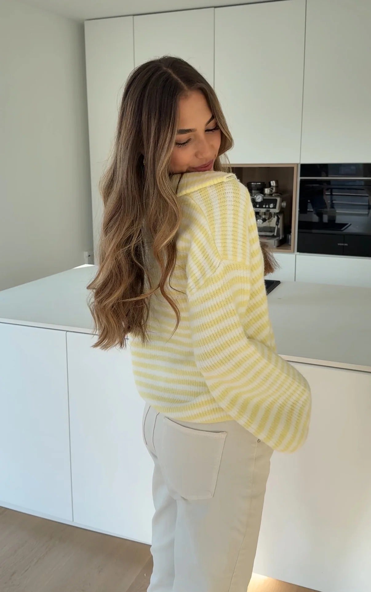 Jazmín - Chaqueta de punto a rayas con cremallera